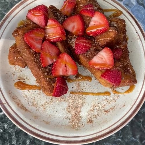 Churro French Toast with Fresh Strawberries
